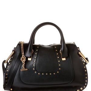 Chloé Studded Hayley Double Carry Bag - Black Leather